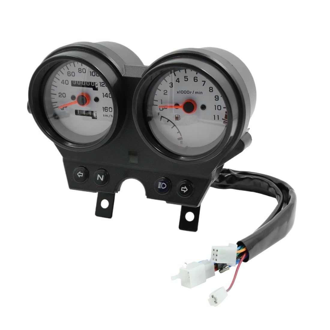 DUSHUO Kilometerzähler Motorrad Motorrad LCD-Computer-geschwindigkeitsmesser-grüne 12V Dual Kilometerzähler Tachometer Tachometer Cluster Anzeige Für EN(Color4) von DUSHUO