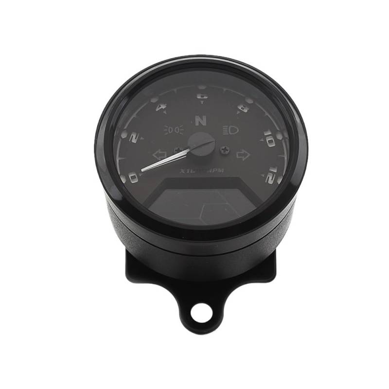 DUSHUO Kilometerzähler Motorrad Motorrad LCD-Computer-geschwindigkeitsmesser-grüne Techometer Gauge Dual Speed ​​LCD Digital Multi-Funktion Für Cafe Racer Für 2-4 Zylinder(No Bracket) von DUSHUO