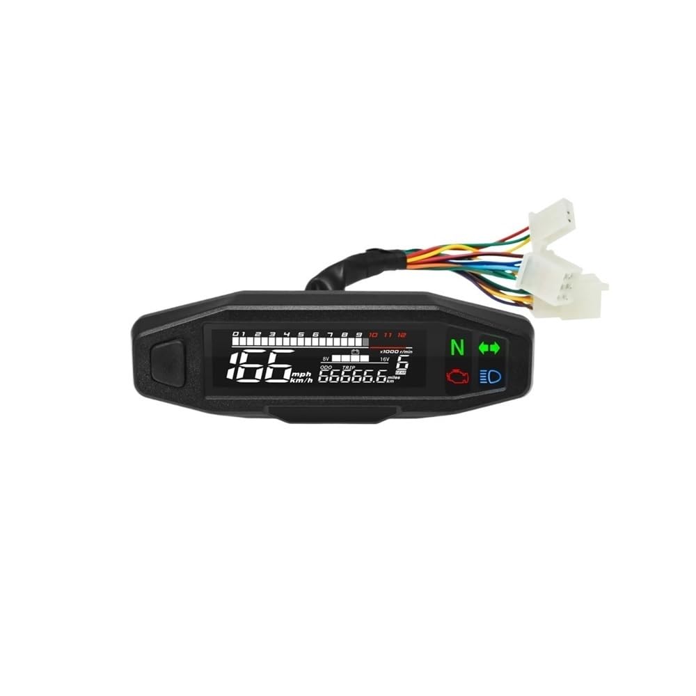 DUSHUO Kilometerzähler Motorrad Universal Digital Motorrad Tachometer Moto Meter Digitaler Tachometer Kilometerzähler Instrument Sensor Speed ​​Gauge Tacho RPM Meter(Only Meter) von DUSHUO