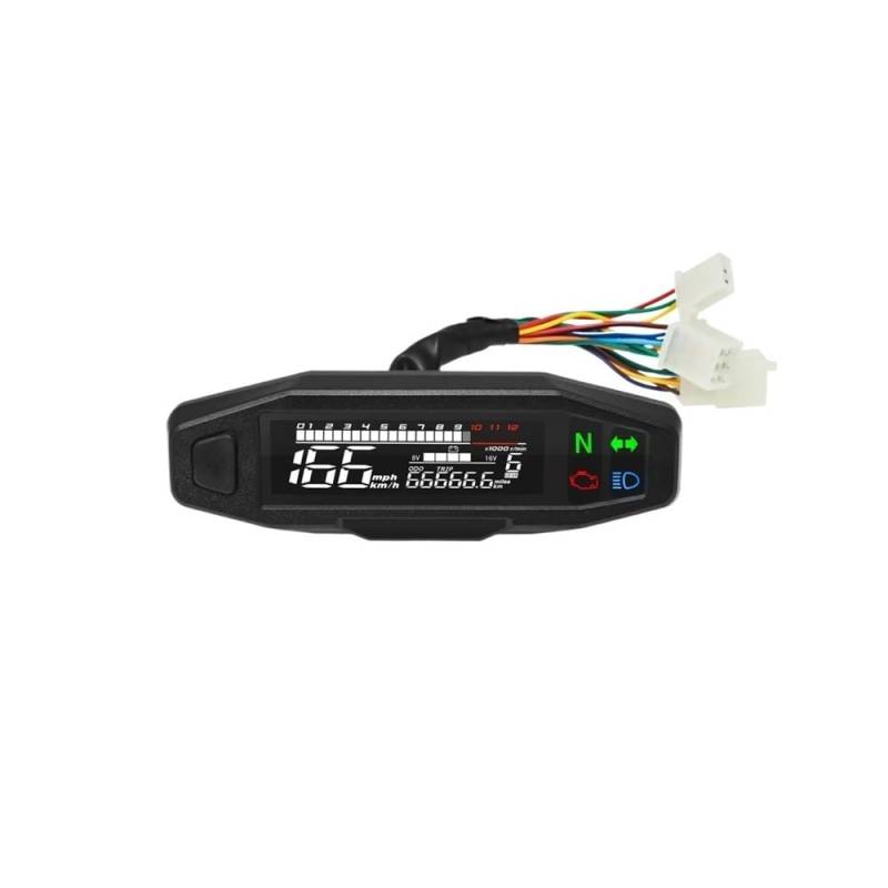DUSHUO Kilometerzähler Motorrad Universal Digital Motorrad Tachometer Moto Meter Digitaler Tachometer Kilometerzähler Instrument Sensor Speed ​​Gauge Tacho RPM Meter(Only Meter) von DUSHUO
