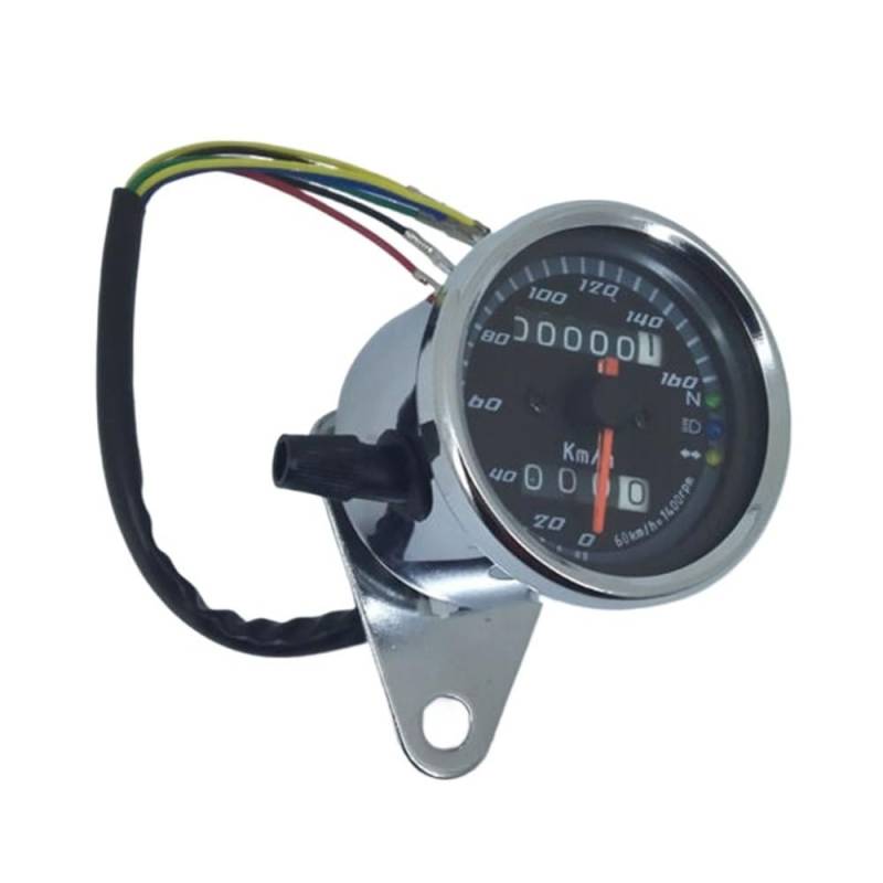 DUSHUO Kilometerzähler Motorrad Universal Motorrad LCD-Computer-geschwindigkeitsmesser-grüne Tachometer-lehre Hintergrundbeleuchtung Dual Speed ​​Meter Für Cafe Racer(Color-SI) von DUSHUO