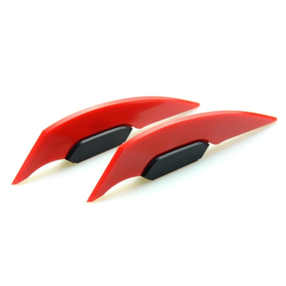 DUSHUO Spoiler Flügel 1 Paar Universal-Motorrad-Winglet Aerodynamischer Spoiler, Dynamischer Flügel-Dekorationsaufkleber Für Motorrad, Roller(Red) von DUSHUO