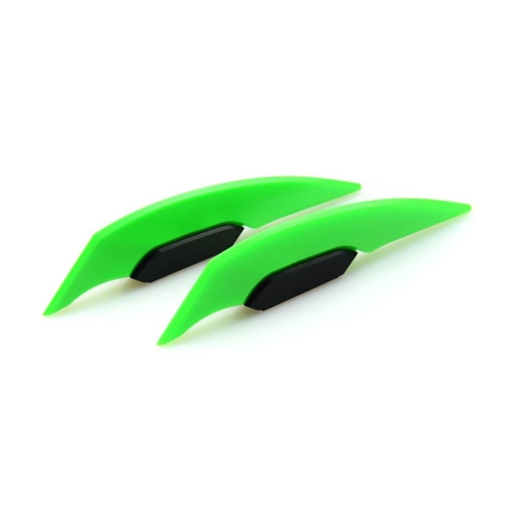 DUSHUO Spoiler Flügel 1 Paar Universal-Motorrad-Winglet Aerodynamischer Spoiler Dynamischer Flügel-Dekorationsaufkleber Für Motorrad Roller(Green) von DUSHUO