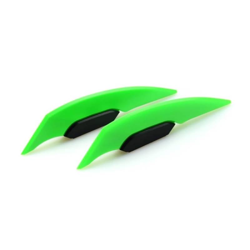 DUSHUO Spoiler Flügel 1 Paar Universal-Motorrad-Winglet Aerodynamischer Spoiler Dynamischer Flügel-Dekorationsaufkleber Für Motorrad Roller(Green) von DUSHUO