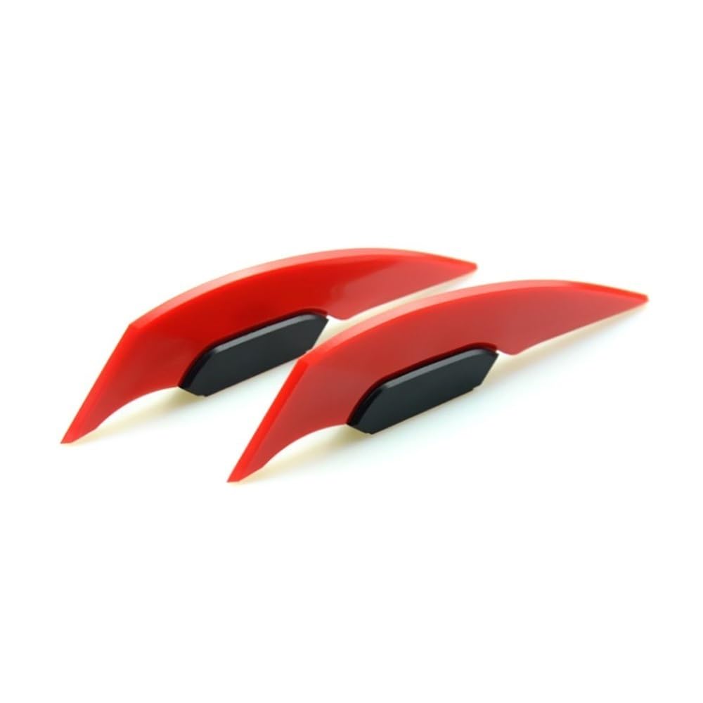 DUSHUO Spoiler Flügel 1 Paar Universal-Motorrad-Winglet Aerodynamischer Spoiler Dynamischer Flügel-Dekorationsaufkleber Für Motorrad Roller(Red) von DUSHUO