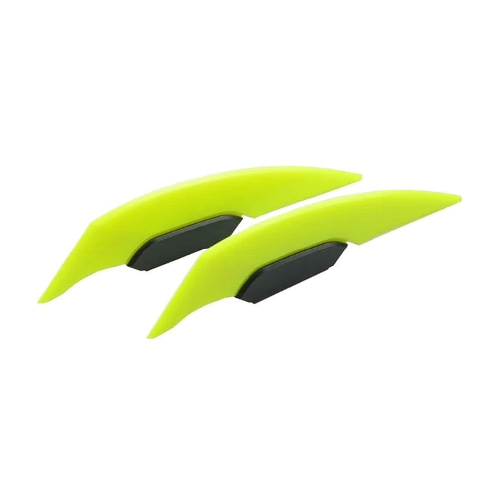 DUSHUO Spoiler Flügel 1 Paar Universal Motorrad Winglet Aerodynamischer Spoilerflügel Motorrad Außendekoration Aufkleber Für Motorrad(Yellow) von DUSHUO