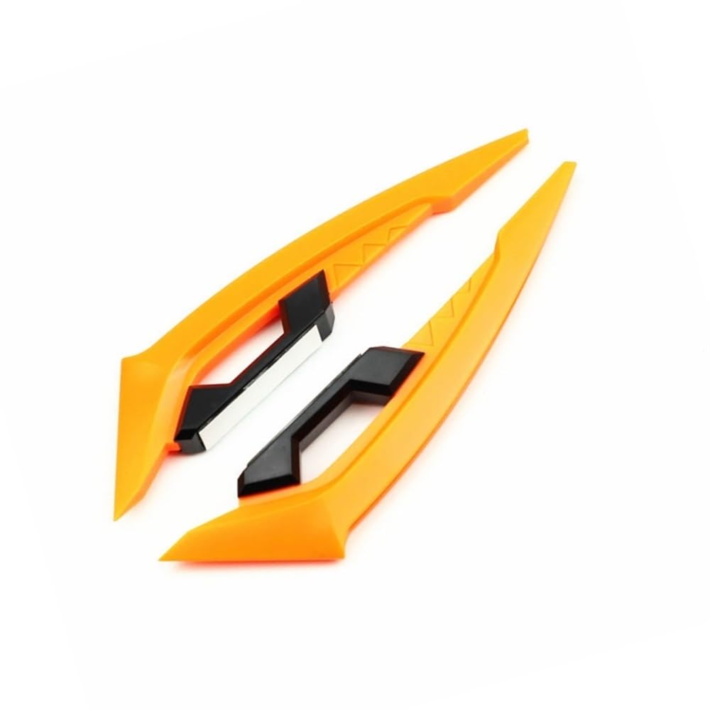 DUSHUO Spoiler Flügel 2 Stücke Motorrad Winglets Vorderseite Spoiler Aerodynamische Flügel Set Feste Windflügel Dekoration Aufkleber(Orange) von DUSHUO