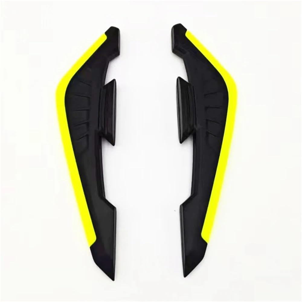DUSHUO Spoiler Flügel 2Pcs Motorrad Winglets Motorrad Vorderseite Spoiler Aerodynamische Flügel Set Motorrad Festen Wind Flügel(Yellow) von DUSHUO