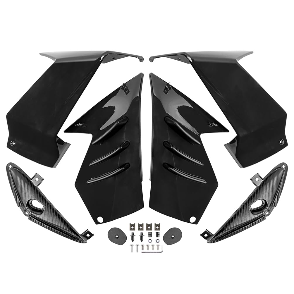 DUSHUO Spoiler Flügel Für CBR 650R 2019-2023 Für CBR650R Deflektor Winglet Motorrad Festen Flügel Rahmen Gugel Verkleidung Aerodynamische(Black) von DUSHUO