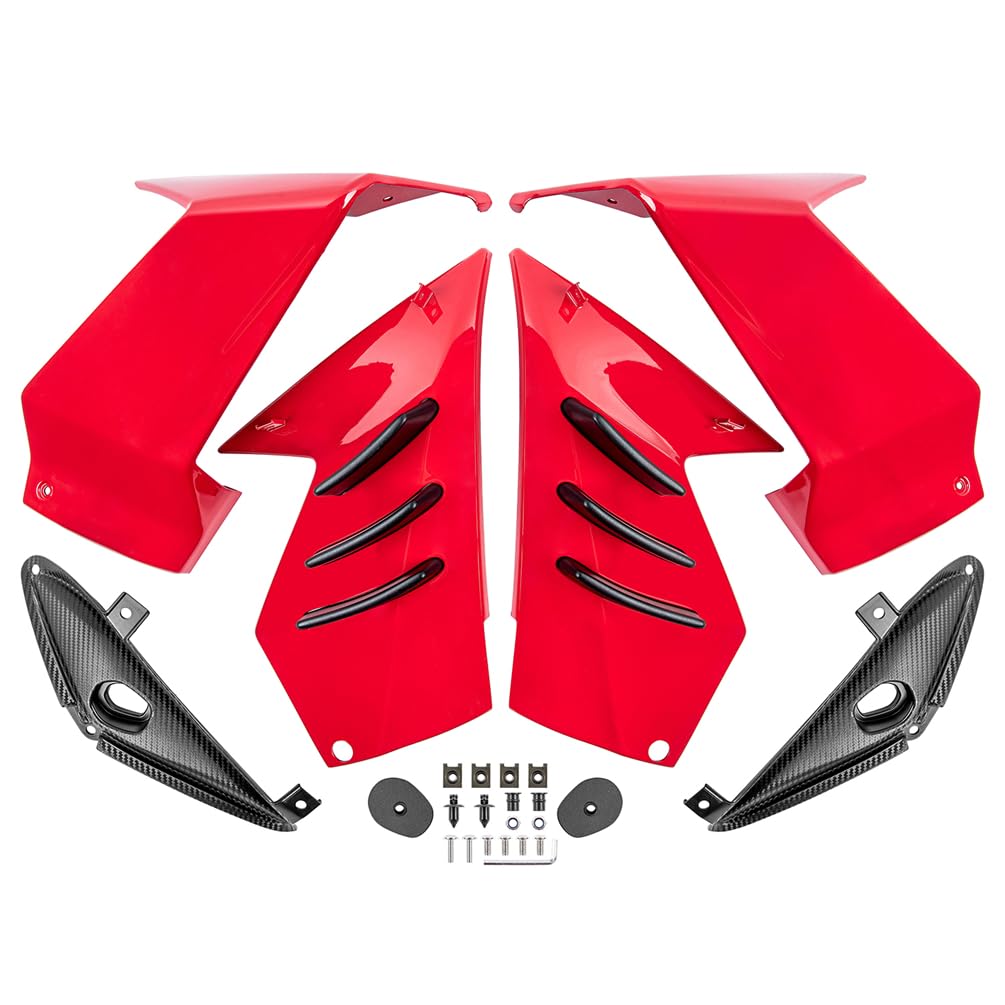 DUSHUO Spoiler Flügel Für CBR 650R 2019-2023 Für CBR650R Deflektor Winglet Motorrad Festen Flügel Rahmen Gugel Verkleidung Aerodynamische(Red) von DUSHUO