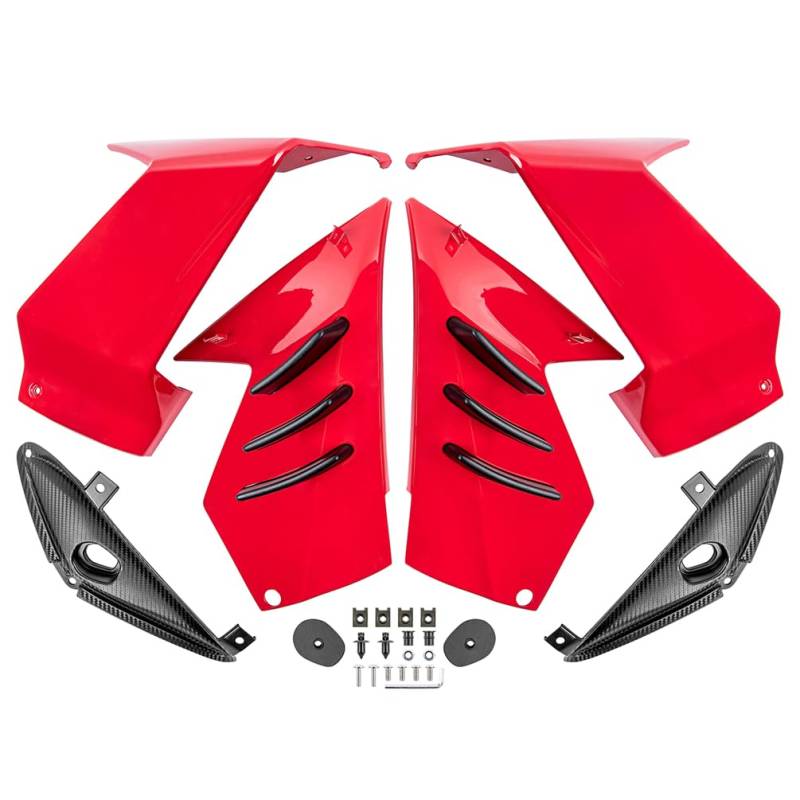 DUSHUO Spoiler Flügel Für CBR 650R 2019-2023 Für CBR650R Deflektor Winglet Motorrad Festen Flügel Rahmen Gugel Verkleidung Aerodynamische(Red) von DUSHUO