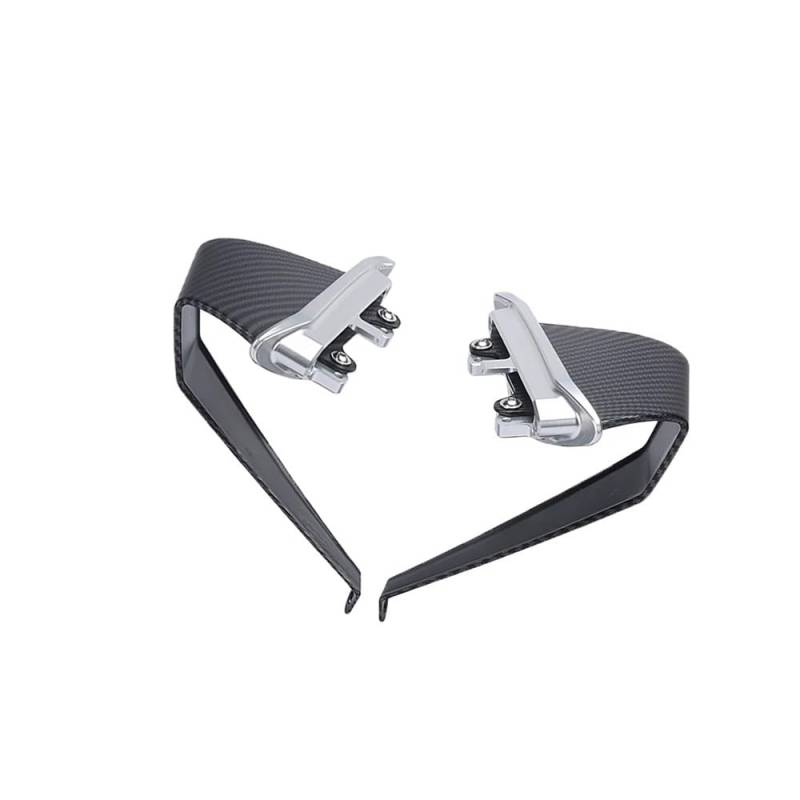 DUSHUO Spoiler Flügel Für Monster 937 SP Für Plus Für Monster 950 Motorrad Aerodynamische Seite Abtrieb Spoiler Feste Winglet Flügel(Carbon Fiber -S) von DUSHUO