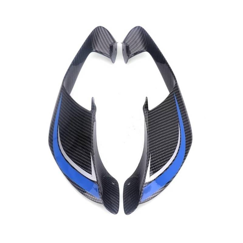DUSHUO Spoiler Flügel Für YZF Für R1 Für R1M 2017-2023 Motorrad Aerodynamische Flügel Kit Seite Winglets Feste Flügel Spoiler(Carbon Blue) von DUSHUO