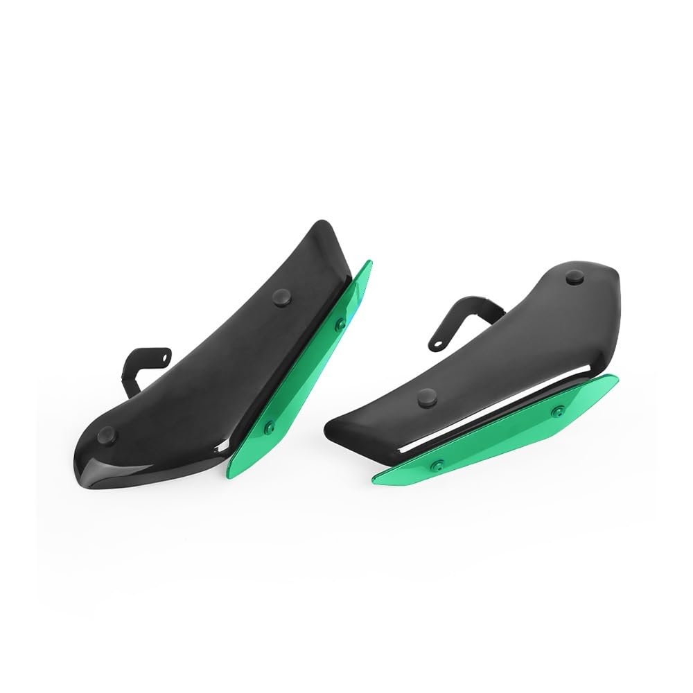 DUSHUO Spoiler Flügel Für YZF-R3 2019-2023 Motorrad Front Winglets Seite Nach Unten Kraft Spoiler Seite Verkleidung Aerodynamische Abtrieb(Bright Black-Green) von DUSHUO