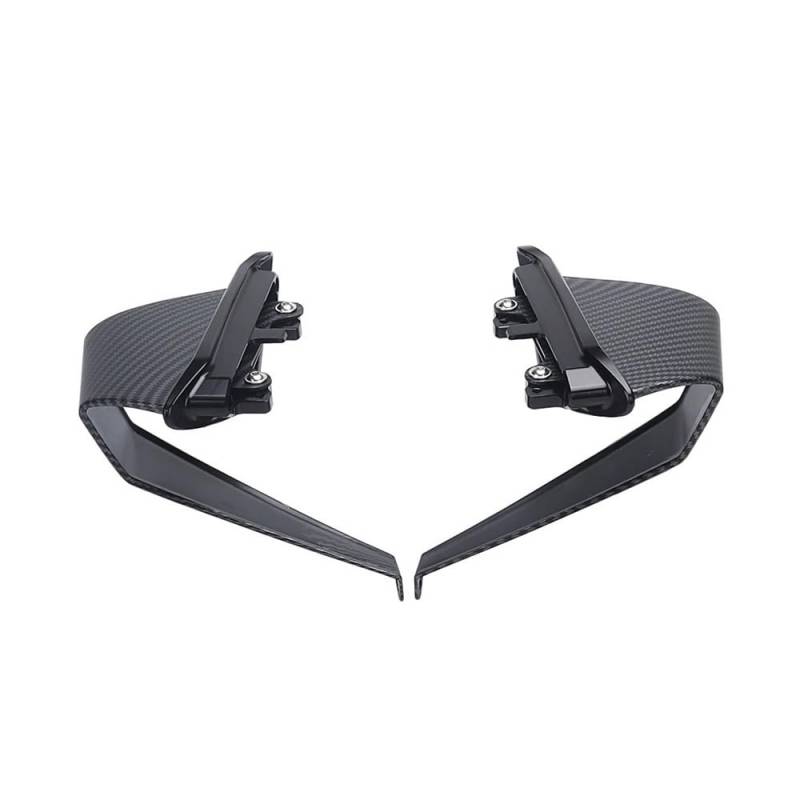 DUSHUO Spoiler Flügel Motorrad Aerodynamische Seite Abtrieb Spoiler Feste Winglet Für Monster 937 SP Für Plus Für Monster 950 2021-2023(Carbon Fiber -Black) von DUSHUO