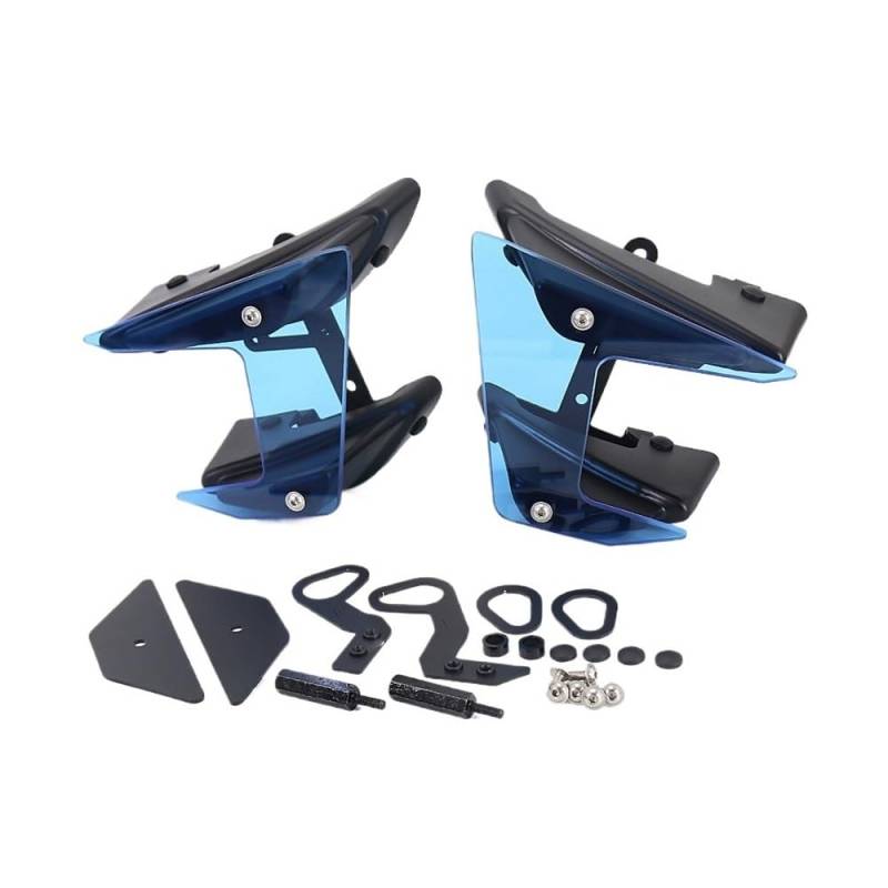 DUSHUO Spoiler Flügel Motorrad Deflektor Teile Seite Abtrieb Spoiler Feste Winglet Verkleidung Aerodynamische Flügel Für MT-09 SP Für MT09(Blue) von DUSHUO