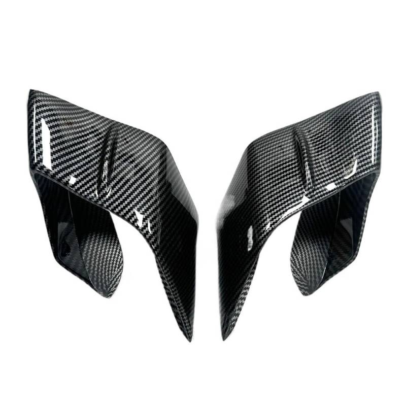 DUSHUO Spoiler Flügel Motorrad Feste Flügel Verkleidung Kleine Flügel Spoiler Aerodynamische Flügel Für YZF Für R1 Für R1M 2020-2024(ABS Carbon Fibre) von DUSHUO