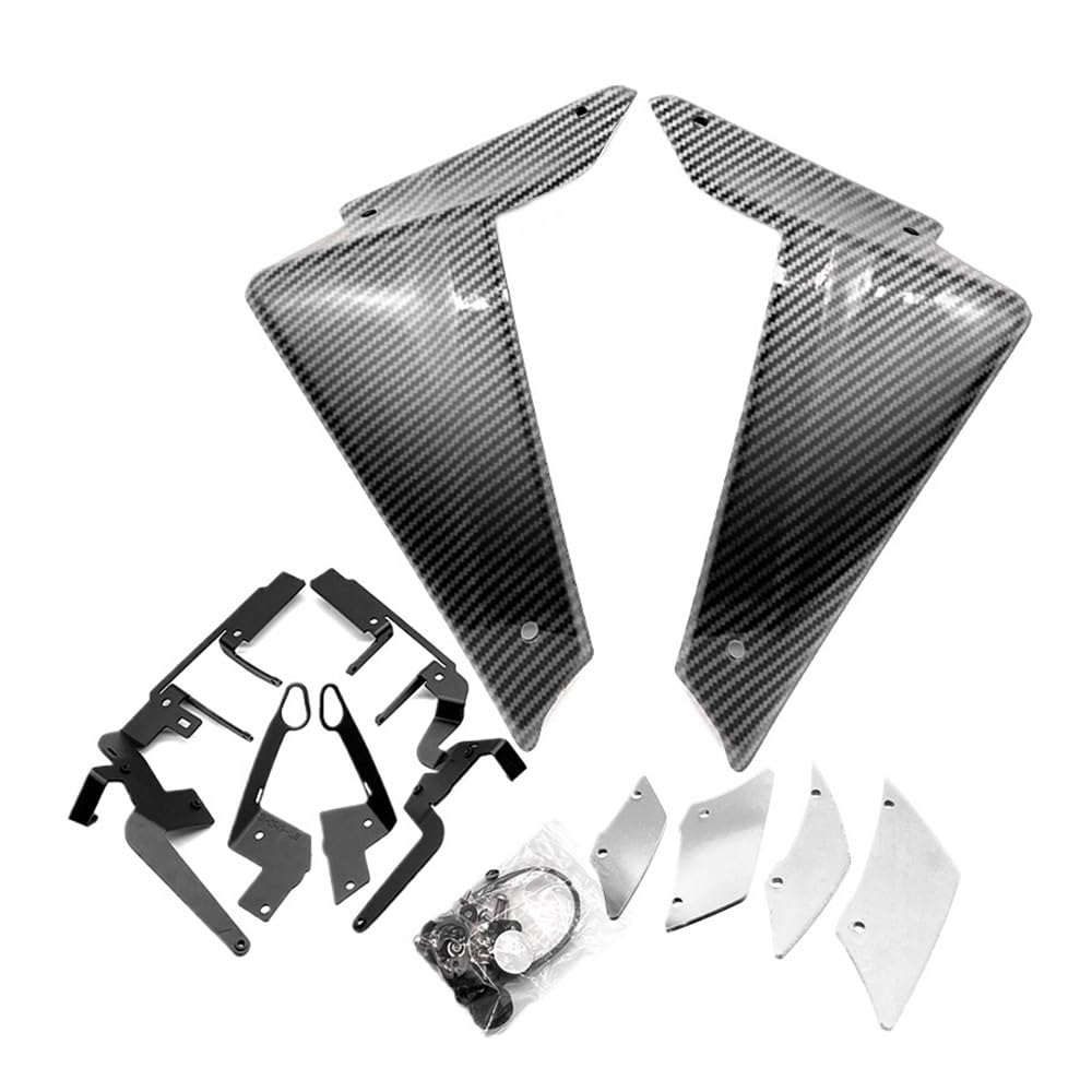DUSHUO Spoiler Flügel Motorrad Front Aerodynamik Seite Spoiler Feste Winglet Verkleidung Flügel Abdeckung Für MT-09 Für MT09 SP Für MT 09 2021-2023(Carbon Look-c) von DUSHUO