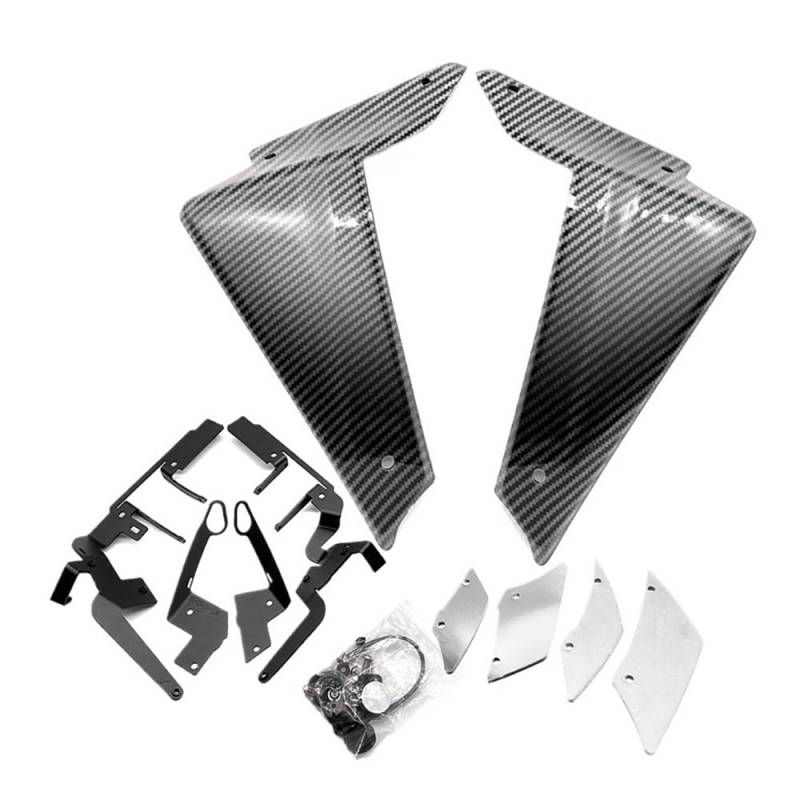DUSHUO Spoiler Flügel Motorrad Front Aerodynamik Seite Spoiler Feste Winglet Verkleidung Flügel Abdeckung Für MT-09 Für MT09 SP Für MT 09 2021-2023(Carbon Look-c) von DUSHUO