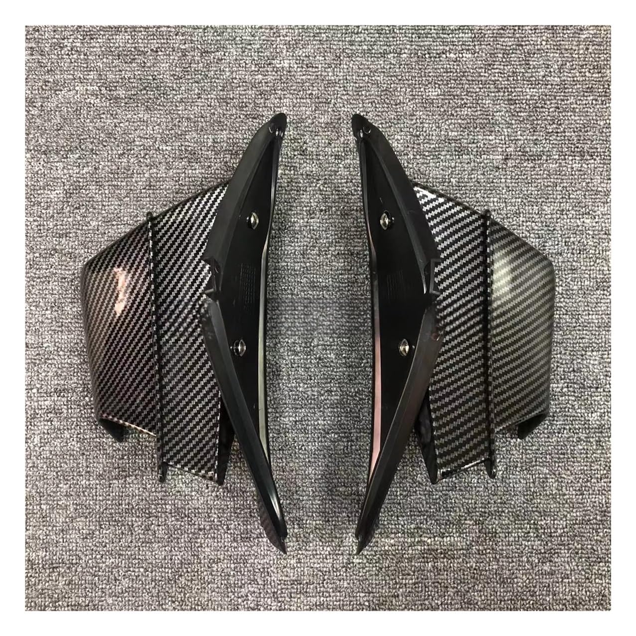 DUSHUO Spoiler Flügel Motorrad Verkleidung Seite Winglet Aerodynamische Flügel Deflektor Spoiler Für CB650R Für CBR650R 2019-2023(Carbon Fibre) von DUSHUO