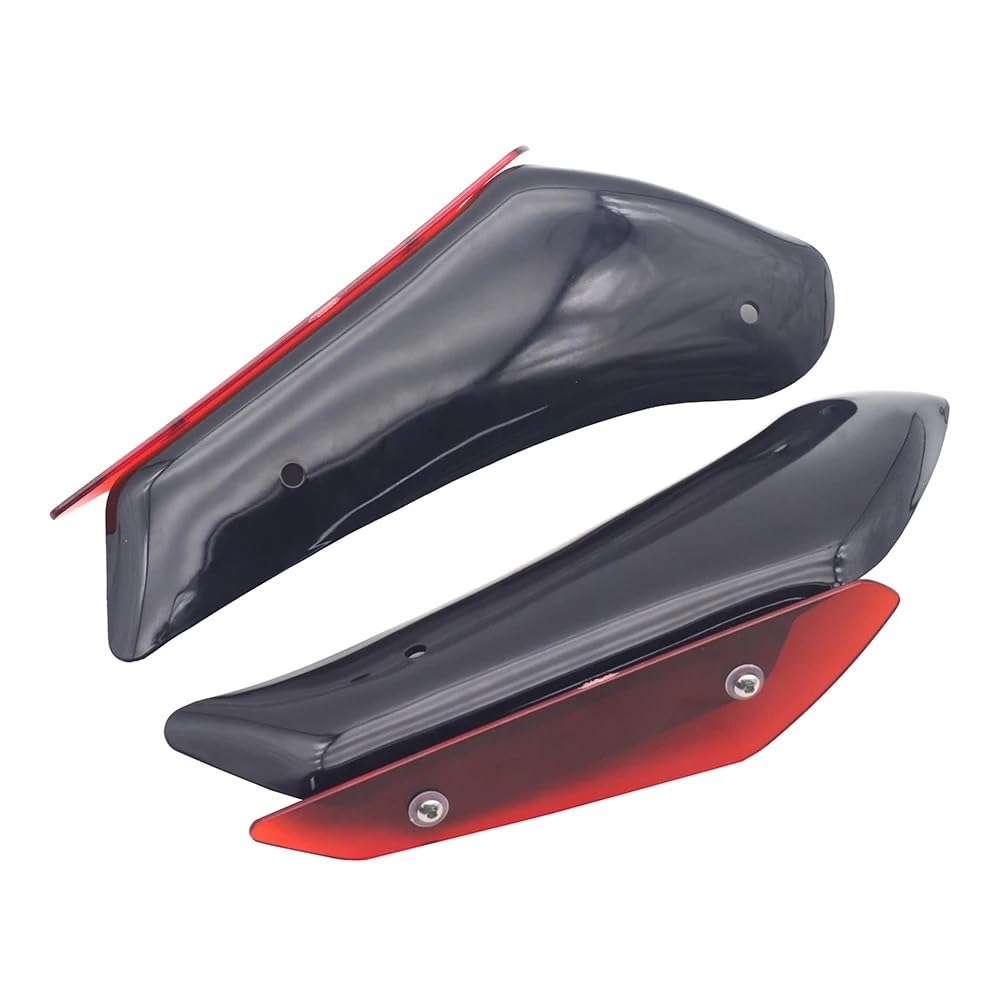 DUSHUO Spoiler Flügel Motorrad Verkleidung Teile Aerodynamische Flügel Kit Feste Winglet Verkleidung Flügel Für Ninja 400 Für NINJA400 2018 2019 2020 2021(Bright Black Red) von DUSHUO