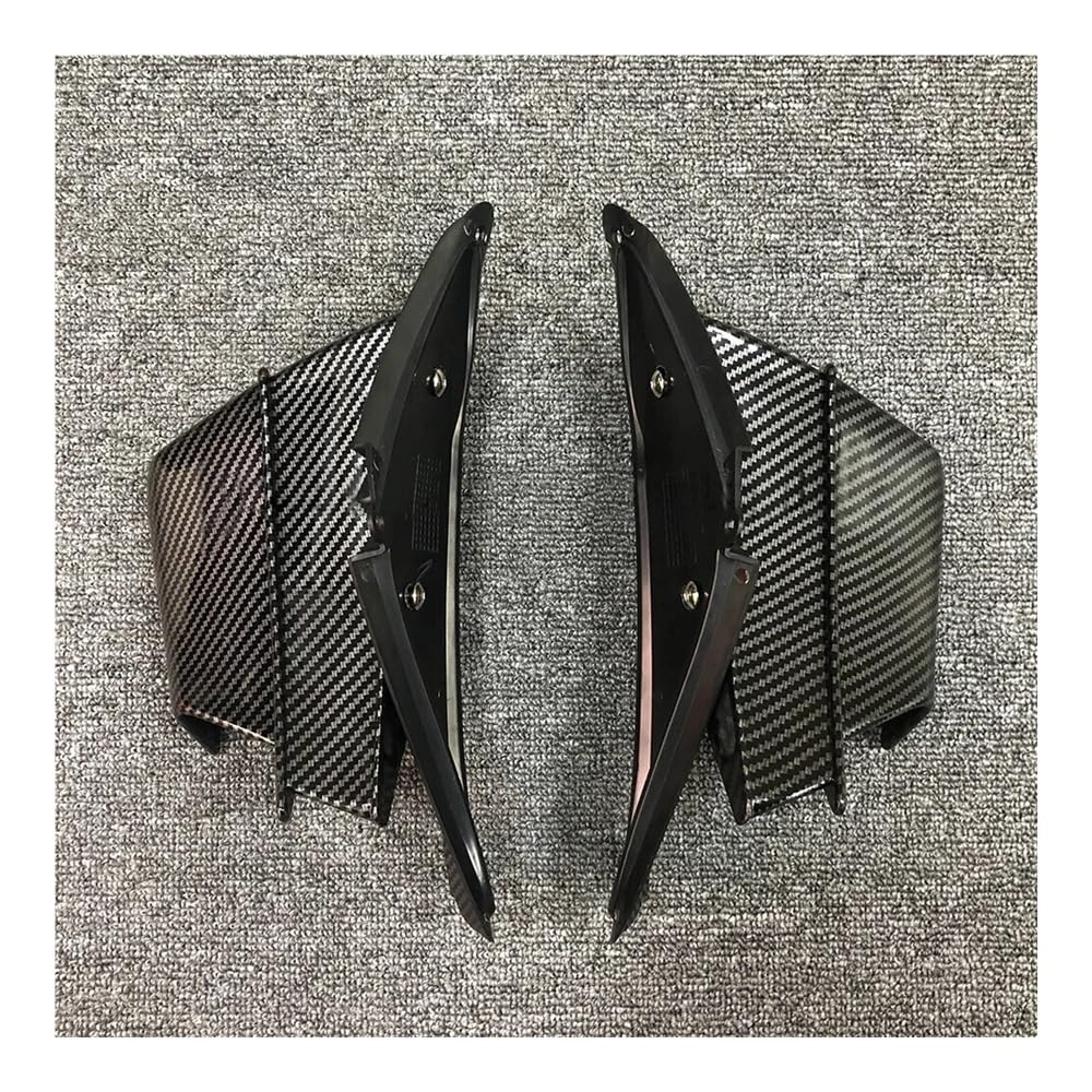 DUSHUO Spoiler Flügel Winglet Aerodynamischer Seitenwindspoiler Frontverkleidungsschutz, Flügelabdeckung Für CB650r Für CBR650R 2019–2023(Carbon Fiber) von DUSHUO