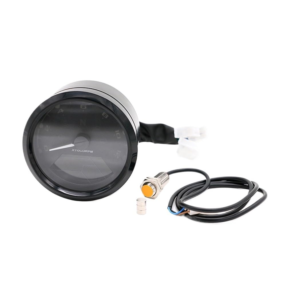Kilometerzähler Motorrad Motorrad Meter Digita Anzeige Licht Drehzahlmesser Kilometerzähler Tachometer Öl Meter Multifunktion(Color-2) von DUSHUO