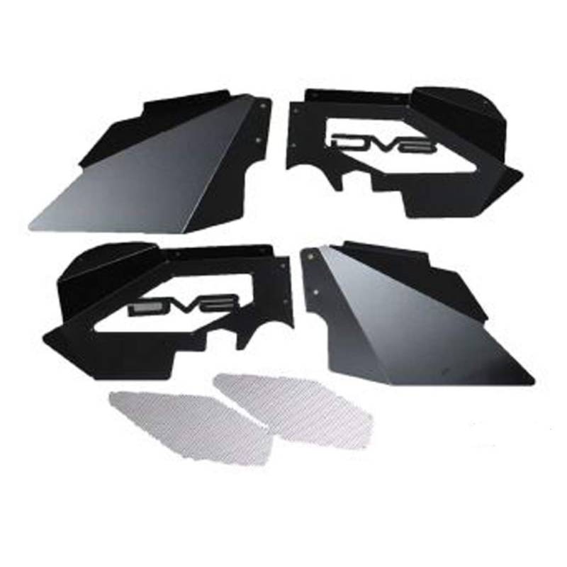 DV8 Offroad Innenkotflügel-Set passend für Wrangler JK 2007–2018 | Vorderradmulden | belüftet für Luftstrom | Aluminiumkonstruktion | schwarzes satiniertes Finish von DV8 Offroad