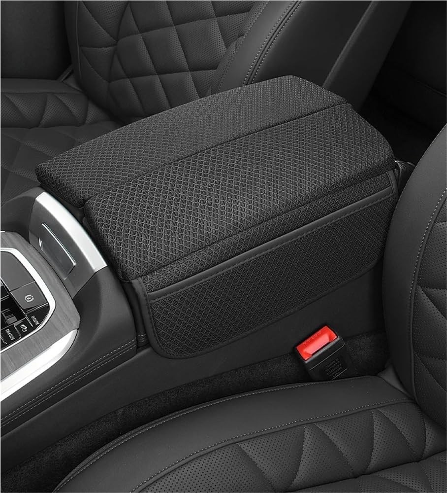 1 Paar ergonomisches Auto-Armlehnenkissen, Komfort-Stützpolster, rutschfester Mittelkonsolen-Abdeckungsschutz, universeller Fahrzeug-Mittelkonsolen-Organizer for lange Fahrten, Bürostühle(Black) von DVERFSWEV-GH