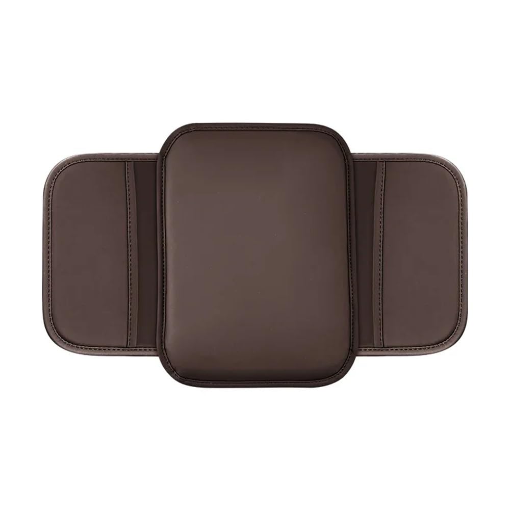 2 Stück ergonomisches Auto-Armlehnenkissen, Komfort-Stützpolster, rutschfester Mittelkonsolen-Abdeckungsschutz, universeller Fahrzeug-Mittelkonsolen-Organizer for lange Fahrten, Bürostühle(Brown) von DVERFSWEV-GH