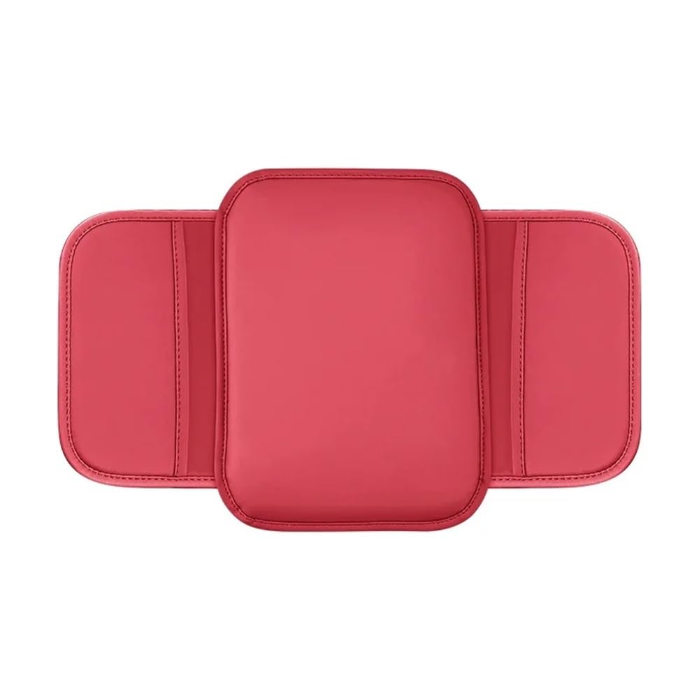 2 Stück ergonomisches Auto-Armlehnenkissen, Komfort-Stützpolster, rutschfester Mittelkonsolen-Abdeckungsschutz, universeller Fahrzeug-Mittelkonsolen-Organizer for lange Fahrten, Bürostühle(Red) von DVERFSWEV-GH