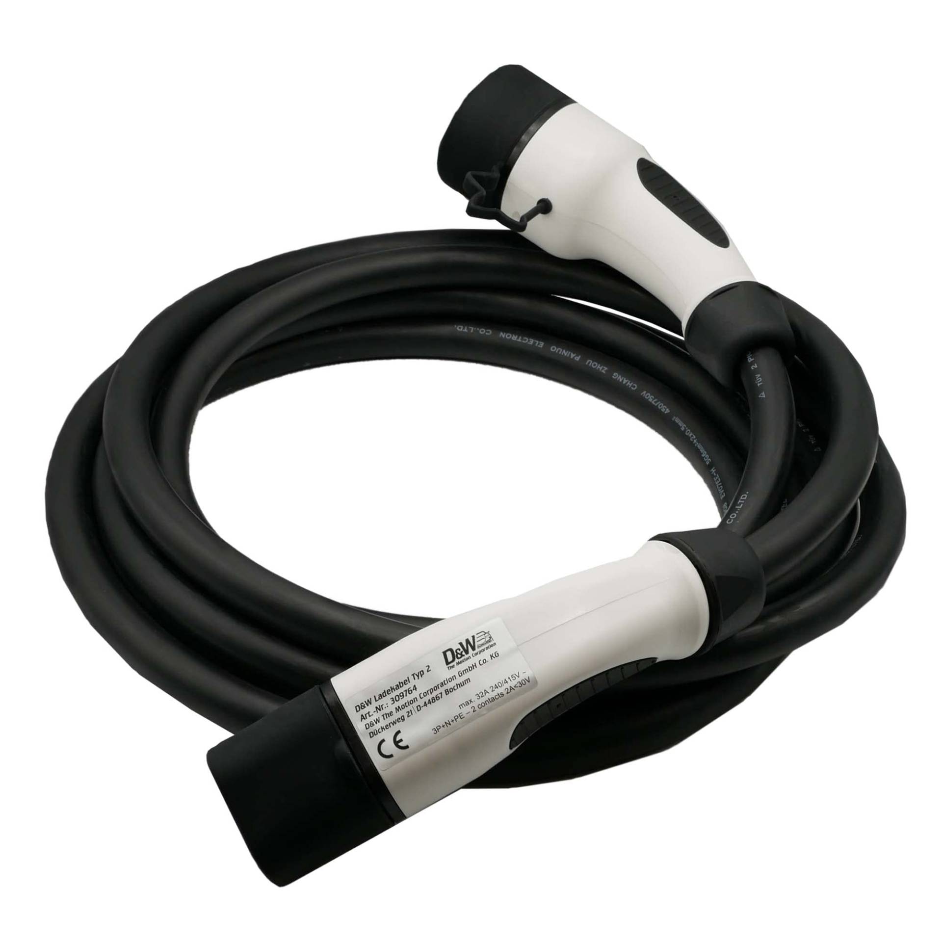 DuW Ladekabel Typ 2 | 22kW 3-phasig 32A | 5 Meter | Ladekabel für Elektrofahrzeuge und Plugin-Hybride | EV PHEV Elektroauto DuW Ladekabel Typ 2 | 22kW 3-phasig 32A | 5 Meter | Ladekabel für Elektrofahrzeuge und Plugin-Hybride | EV PHEV Elektroauto von D&W The Motion Corporation