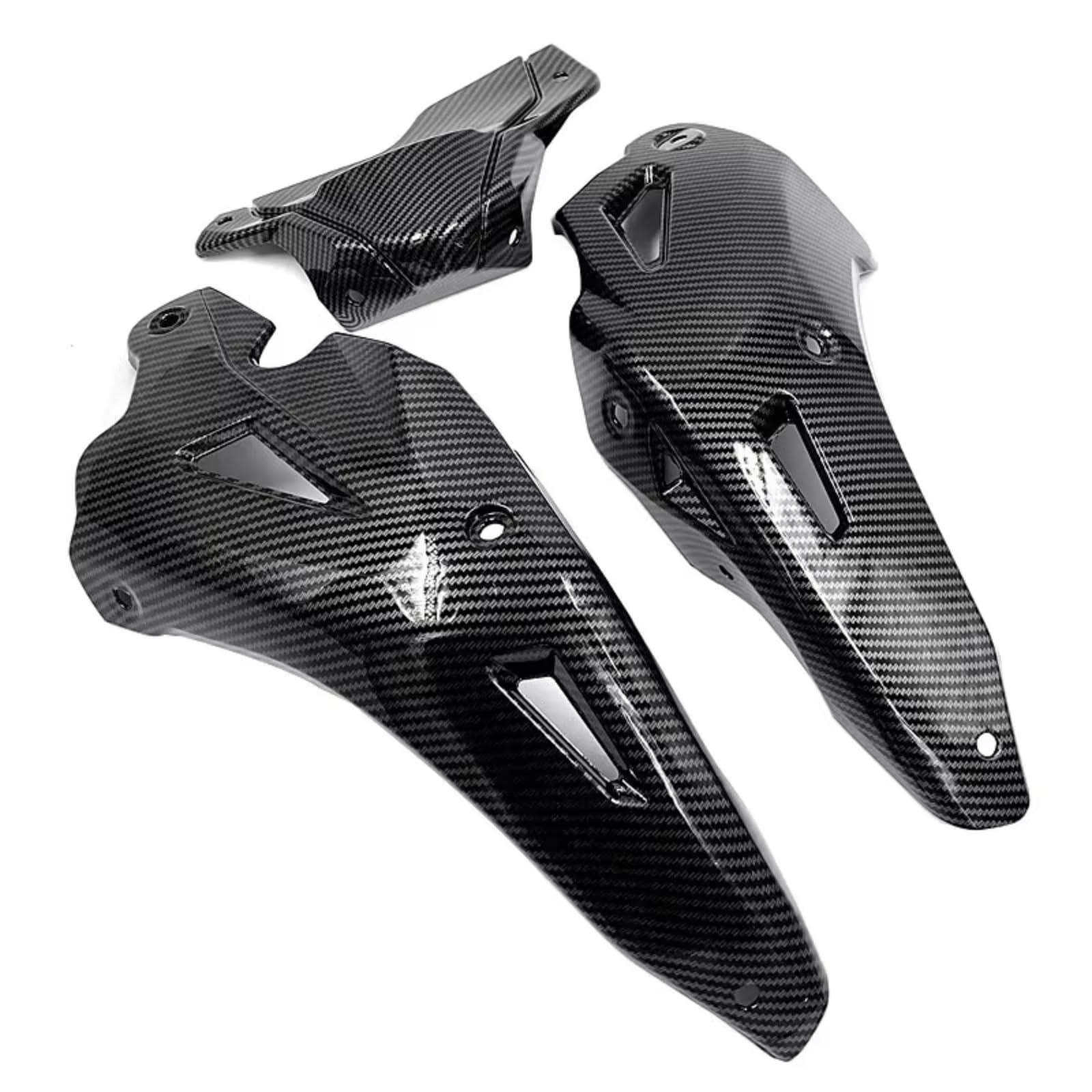 DWBXRRQS Aerodynamische Winglets Für CB650FE Für CB650F 2014-2020 Für CB650R 2019-2024 Motorrad Unteren Boden Motor Spoiler Bauch Für Pan Skid Gaurd Abdeckung Verkleidung Gugel(Carbon Fiber Look) von DWBXRRQS