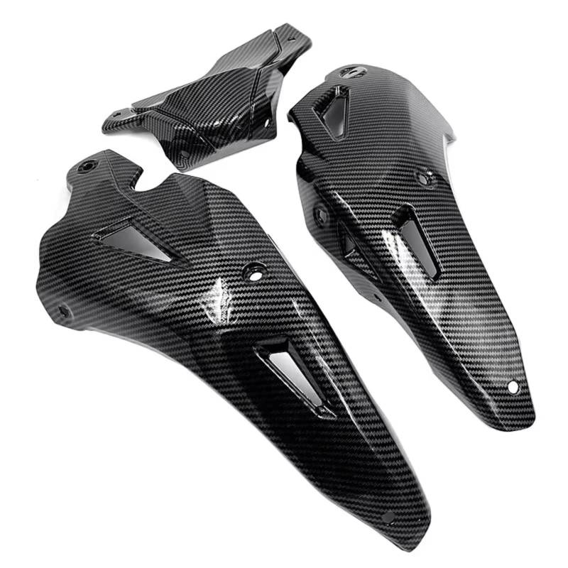 DWBXRRQS Aerodynamische Winglets Für CB650FE Für CB650F 2014-2020 Für CB650R 2019-2024 Motorrad Unteren Boden Motor Spoiler Bauch Für Pan Skid Gaurd Abdeckung Verkleidung Gugel(Carbon Fiber Look) von DWBXRRQS