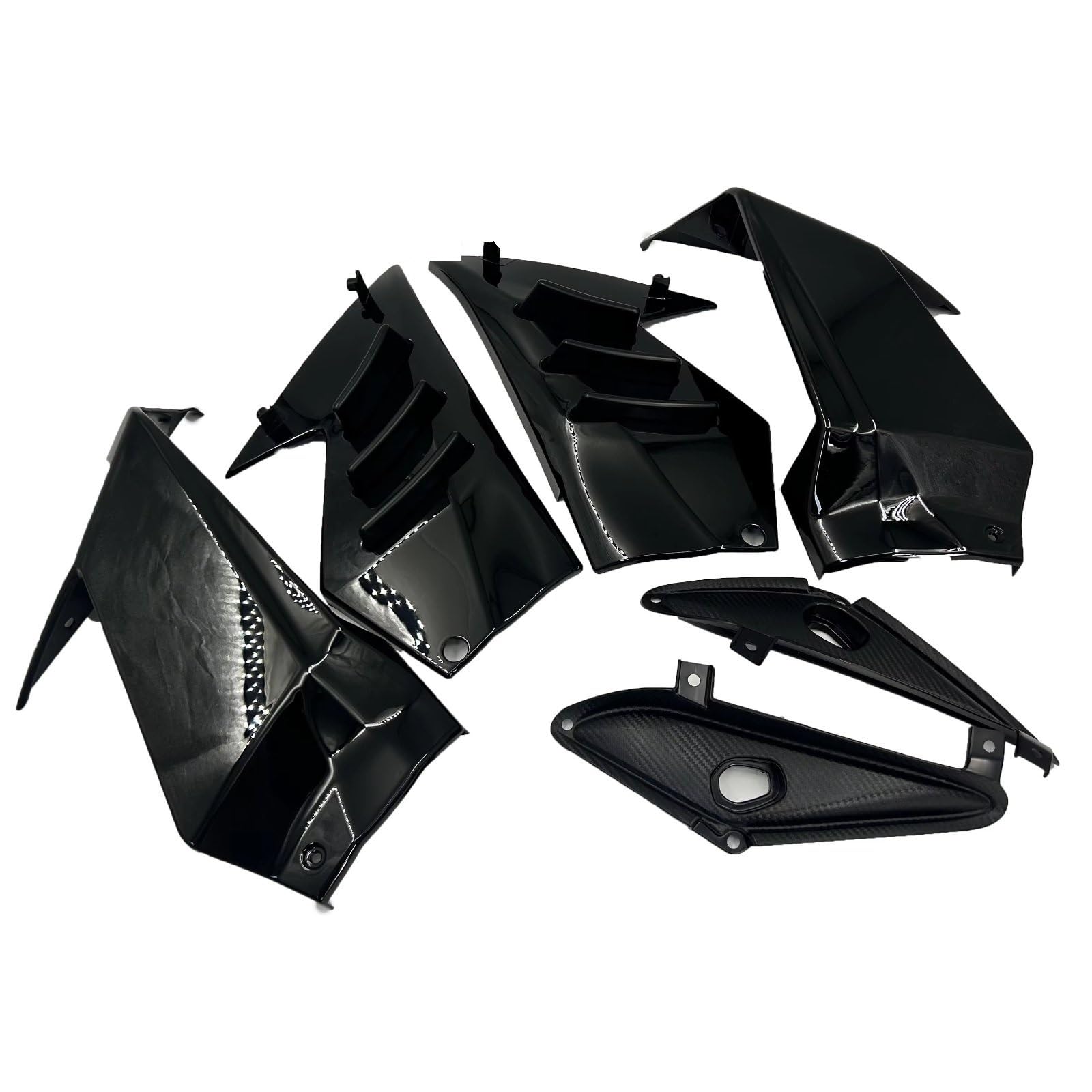 DWBXRRQS Aerodynamische Winglets Für CBR650R 2018 2019 2020 2021 Motorrad Front Licht Gugel Seite Winglet Wind Fin Spoiler Trim Abdeckung Motorrad Zubehör(Bright Black) von DWBXRRQS