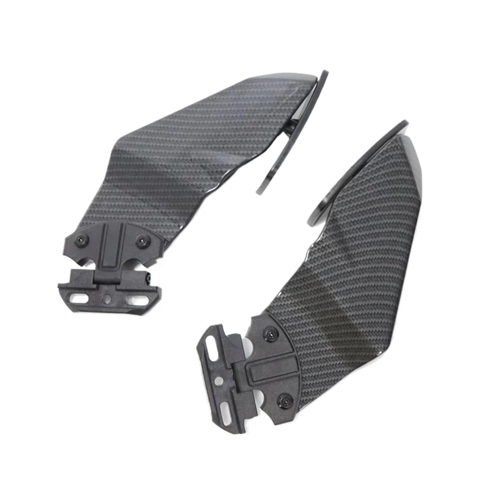 DWBXRRQS Aerodynamische Winglets Für CBR650R Für CB1000RR Für CBR600RR Für CBR250R Motorrad Einstellbare Seite Für Flügel Spoiler Verkleidung Mit Rückspiegel(Glossy Carbon Look) von DWBXRRQS