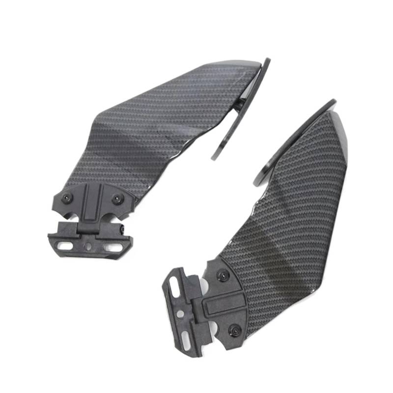 DWBXRRQS Aerodynamische Winglets Für CBR650R Für CB1000RR Für CBR600RR Für CBR250R Motorrad Einstellbare Seite Für Flügel Spoiler Verkleidung Mit Rückspiegel(Glossy Carbon Look) von DWBXRRQS