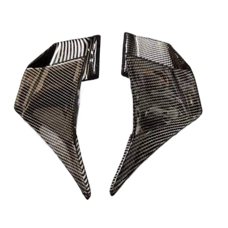 DWBXRRQS Aerodynamische Winglets Für Ninja400 2018 2019 2020 2021 2022 2023 Motorrad Verkleidung Aerodynamische Winglet Windschutzscheibe Spoiler Feste Für Flügel Wind(ABS Carbon Color) von DWBXRRQS