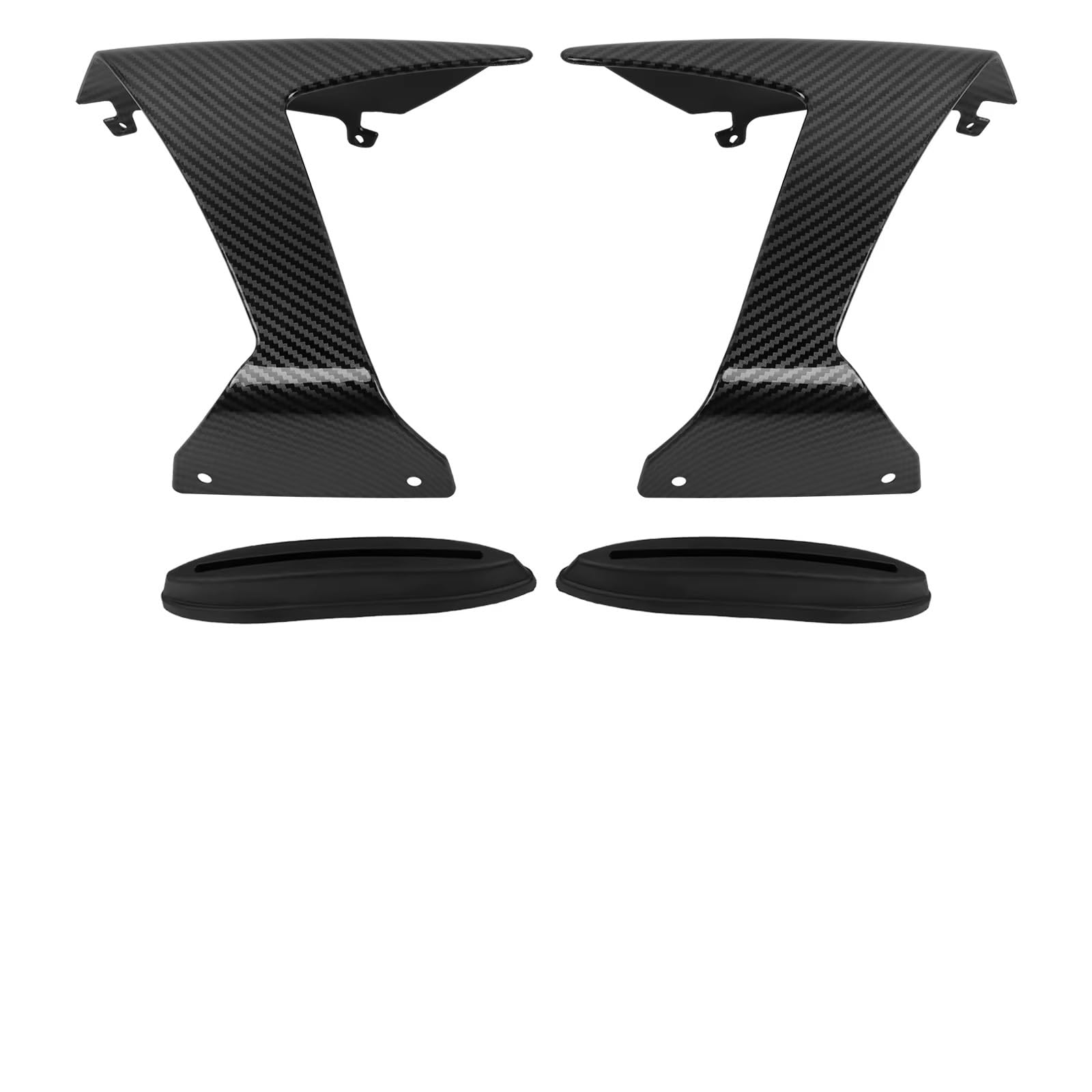 DWBXRRQS Aerodynamische Winglets Für ZX-6R 2024 Motorrad Vorne Für Flügel Spoiler Frontal Für Naked Downforce Vorderrad Kotflügel Winglet Verkleidung Kit Motorrad Zubehör(Carbon Fiber) von DWBXRRQS