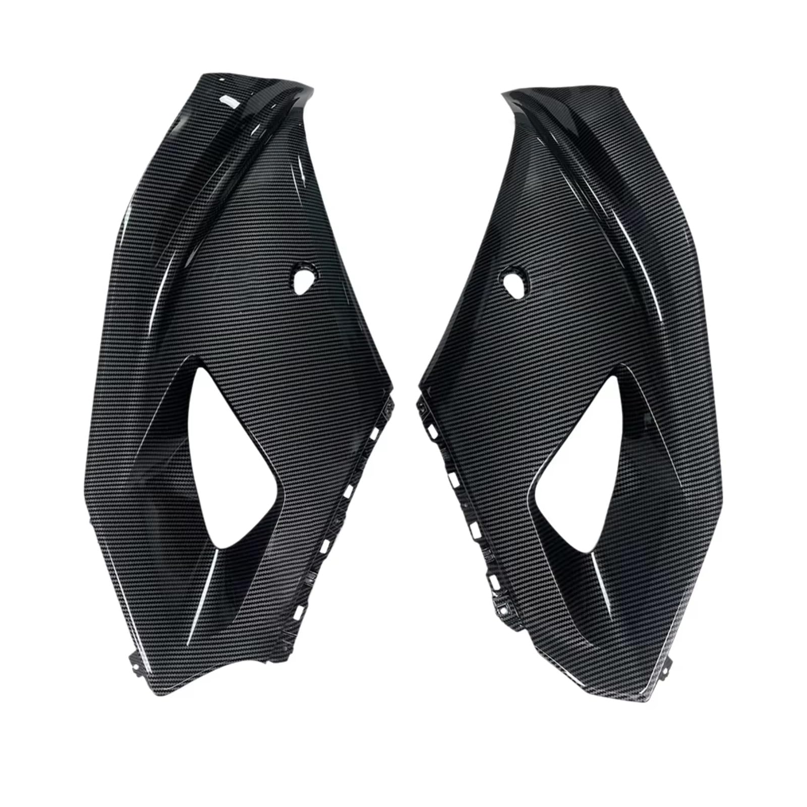 DWBXRRQS Aerodynamische Winglets Kompatibel Mit Yamaha Für YZF-R7 2021 2022 2023 Echte 3K-Carbonfaser Seitliche Untere Verkleidung Motorrad-Zubehör Spoiler Winglets-Panel(Upper Carbon Fiber) von DWBXRRQS