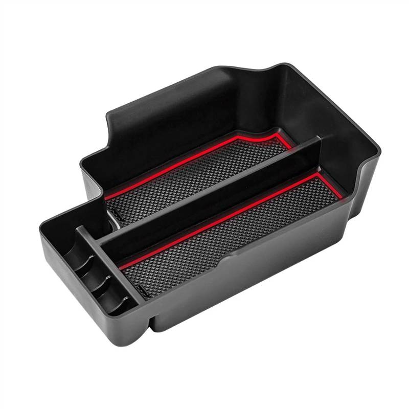 DWBXRRQS Armlehnen Organizer Tray Kompatibel Mit Chevrolet Für Colorado 2015 2016 2017 2018 2019 2020 2021 2022 Autoarmlehnen-Aufbewahrungsbox Mittelkonsolen-Organizer-Box(Red) von DWBXRRQS