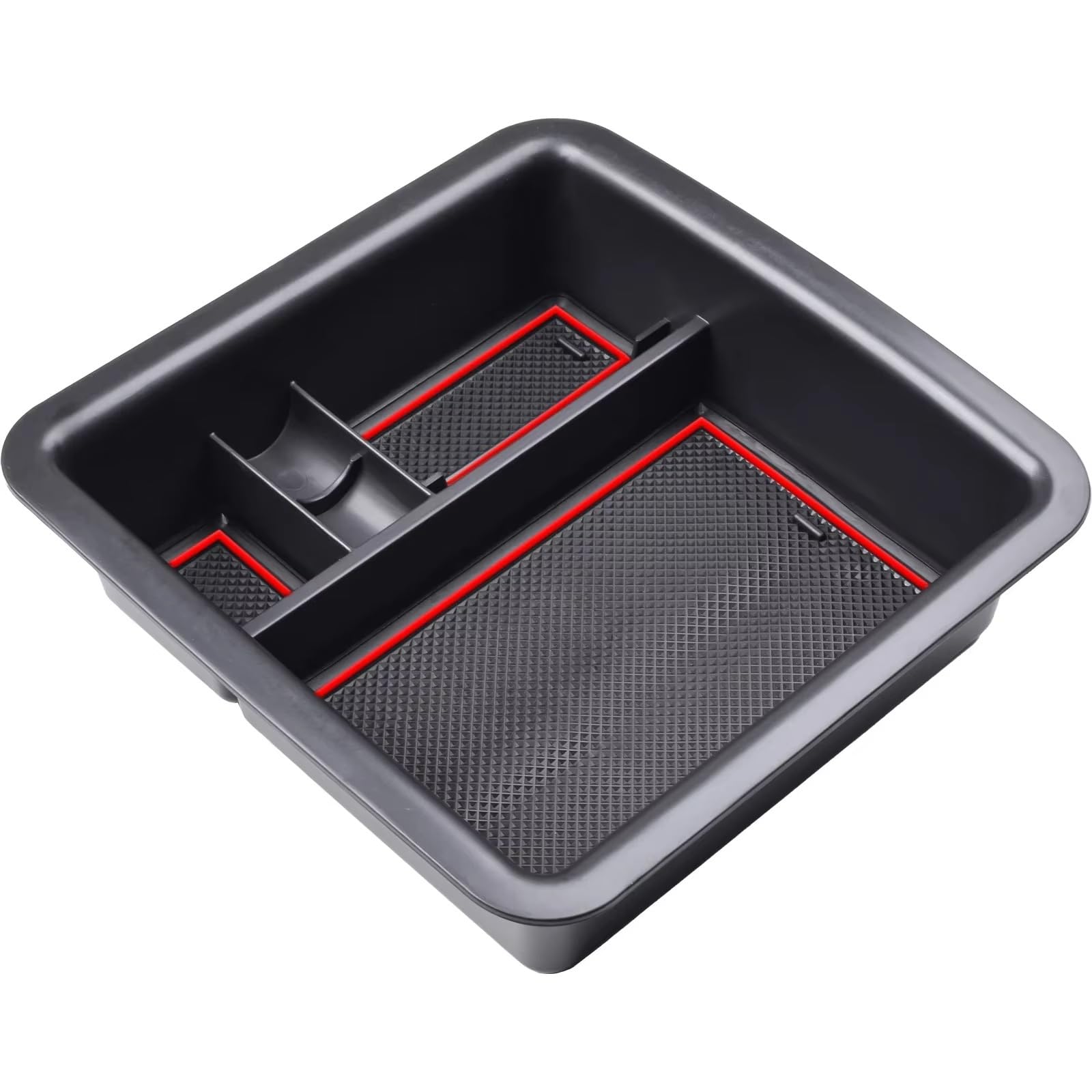 DWBXRRQS Armlehnen Organizer Tray Kompatibel Mit Toyota Für Land Für Cruiser FJ 2006-2021 Zubehör Auto Armlehnenbox Aufbewahrungsbox Mittelkonsole Organizer Containerhalterbox(Red) von DWBXRRQS