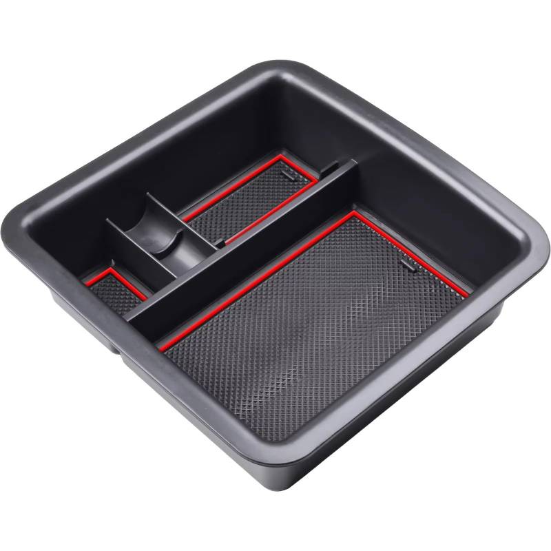 DWBXRRQS Armlehnen Organizer Tray Kompatibel Mit Toyota Für Land Für Cruiser FJ 2006-2021 Zubehör Auto Armlehnenbox Aufbewahrungsbox Mittelkonsole Organizer Containerhalterbox(Red) von DWBXRRQS