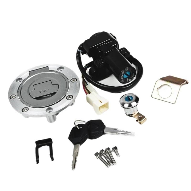 DWBXRRQS Zündschlüsselschalter Kompatibel Mit Yamaha Für FJR1300 Für YZF-R1 Für YZF-R6 Für YZF-R6S Für FZ6 Motorrad-Zündschalter, Tankdeckel, Schloss, Schlüssel Für Starten Der Zündung von DWBXRRQS