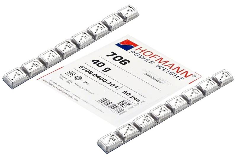 DWEEKIY 2 Stück Klebegewichte – Auswuchtgewichte Typ 706 für Motorräder, Roller, Quad usw. - 40 Gramm Blei-Riegel, 8 x 5 Gramm je Riegel unbeschichtet von DWEEKIY