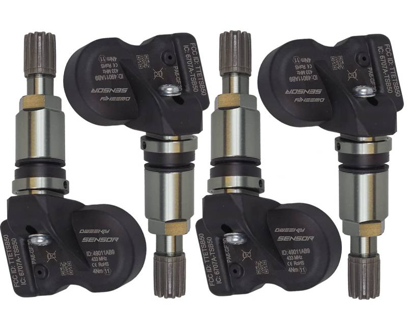 DWEEKIY 4 x RDKS/TPMS Sensoren – Reifendruckkontrollsystem passen für KIA Cee´d - Typ [CD] - Zeitraum 05/2018 bis EOP* - Ein Satz bestehend aus 4 Sensoren mit Metallventil Titan von DWEEKIY