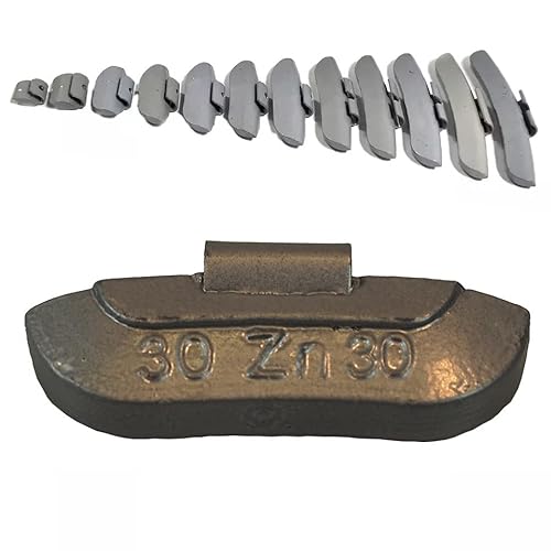 DWEEKIY ECO Zink Schlaggewichte Silber-Beschichtet - 10 Stück x 30 Gramm für Stahlfelgen - Auswuchtgewichte - Wuchtgewichte von DWEEKIY