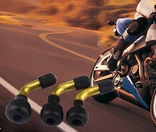 DWEEKIY Rollerventil – Gummi (Snap-IN) Winkelventil 90° für 11,5 mm Felgen-Loch – Passend für Motorrad, Motorroller, Moped, Roller, Quad, Scooter und Fahrrad - 4 Stück von DWEEKIY