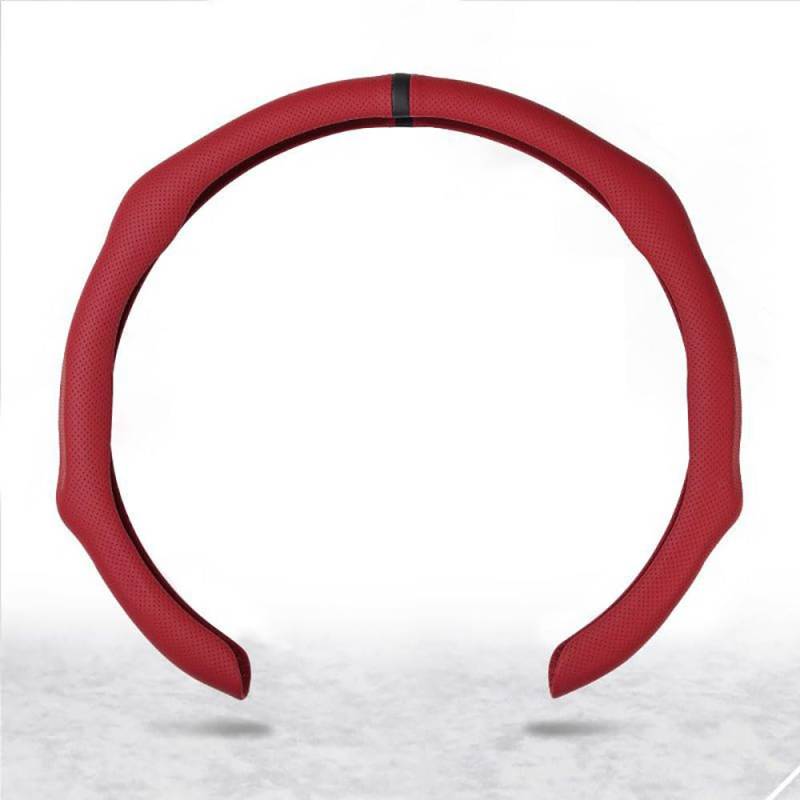 Auto Lenkradbezug für BMW 1er E87 F20 F40 F52 F70 2er F22 Coupe F23 Cabrio F87 (M2) G42 Coupe G87 (M2), Universal Rutschfester Atmungsaktiv Verschleißfester Innenausstattung,Wine red von DWGDP