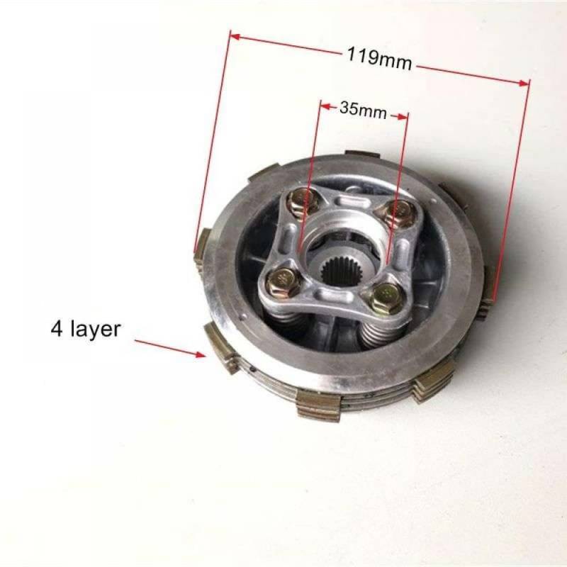 Motorrad 4 Säule Enhanced Clutch Friction Disc Center Außenkupplungsbaugruppe kompatibel mit WH125-8 CBF125 CBF150 SDH150 WH150 KTT KVX-Modelle(4 layer) von DWOGCEBX